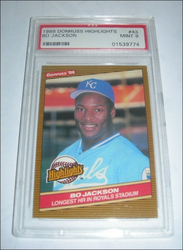 ""Bo Jackson graded Mint 9 by PSA.  """"""""Longest HR in Royals Stadium"""""""""""""""